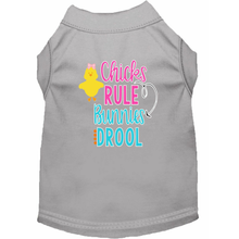 Chicks Rule Bunnies Drool Screen Print Dog Shirt / Tank - 12 Colors