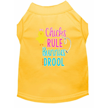 Chicks Rule Bunnies Drool Screen Print Dog Shirt / Tank - 12 Colors