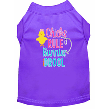 Chicks Rule Bunnies Drool Screen Print Dog Shirt / Tank - 12 Colors