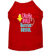 Chicks Rule Bunnies Drool Screen Print Dog Shirt / Tank - 12 Colors
