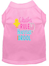 Chicks Rule Bunnies Drool Screen Print Dog Shirt / Tank - 12 Colors