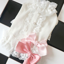 Wooflink Romantic Lacey Dog Blouse image in white and pink bows.