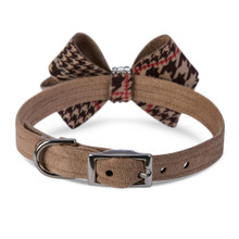 Chocolate Glen Houndstooth Nouveau Bow Collar