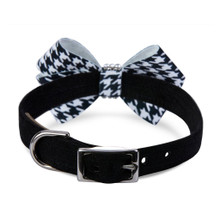 Black & White Houndstooth Nouveau Bow Collar