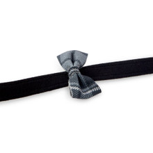 Scotty Bow Tie Collar Charcoal Plaid