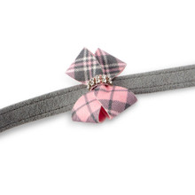 Scotty Puppy Pink Plaid Nouveau Bow Dog Leash
