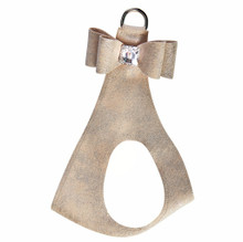 Champagne Glitzerati Big Bow Dog Step in Harness