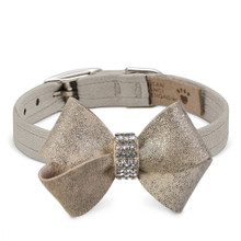 Champagne Glitzerati Nouveau Bow Dog Collar