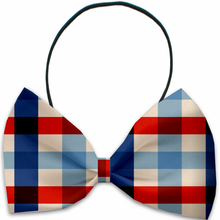 Patriotic Plaid Pet Dog Bow Tie