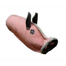 Krinkle Pig Leather Dog Toy image