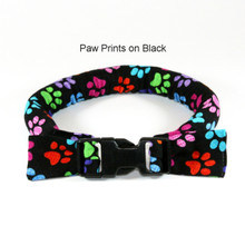Too Cool Cooling Dog Collars - Paw Prints On Black