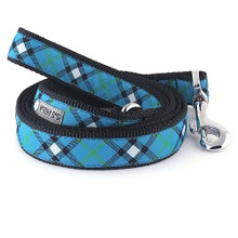 Bias Plaid Blue Pet Dog & Cat Collar & Optional Lead