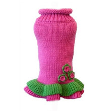 Girlie Girl Dog Sweater Dress - Hand Knitted