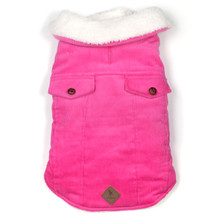 Cambridge Corduroy Pet Dog Puffer Jacket - Pink