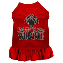 Gobble Til You Wobble Screen Print Dog Dress - More Colors