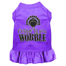 Gobble Til You Wobble Screen Print Dog Dress - More Colors