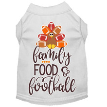 Family, Food, And Football Screen Print Dog Shirt - More Colors