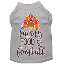 Family, Food, And Football Screen Print Dog Shirt - More Colors