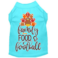 Family, Food, And Football Screen Print Dog Shirt - More Colors