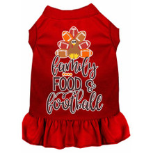 Family, Food, And Football Screen Print Dog Dress - More Colors