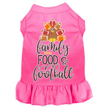 Family, Food, And Football Screen Print Dog Dress - More Colors