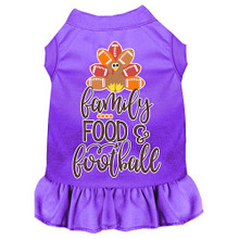 Family, Food, And Football Screen Print Dog Dress - More Colors