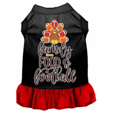 Family, Food, And Football Screen Print Dog Dress - More Colors