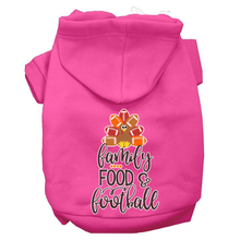 Family, Food, And Football Screen Print Dog Hoodie - More Colors