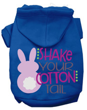 Shake Your Cotton Tail Screen Print Dog Hoodie - Blue