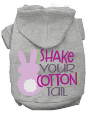 Shake Your Cotton Tail Screen Print Dog Hoodie - Grey