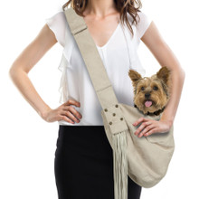 Custom - Luxe Suede Cuddle Dog Carrier & Fringe