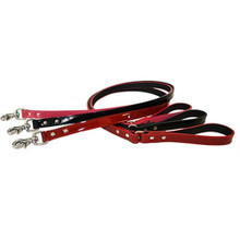 Auburn Leather Manhattan Crystal 1 Row Patent Leather Dog Collar & optional Leash 