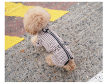Puppy Angel Magagio Check Dog Raincoat Overalls - Purple 