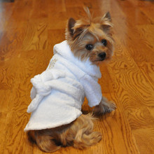 Doggie Design White Gold Crown Pet Dog Bathrobe