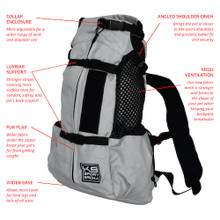 K9 Sport Sack AIR 2--Light Grey- Pets Up to 40 lbs