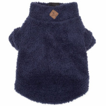 Navy Solid Fleece Zip Dog Pullover