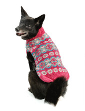 Chilly Dog Alpaca Rose Fairisle Hand Knit Dog Sweaters 