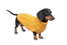 Alqo Wasi Alpaca Dog Sweater - Chunky Cable Mustard