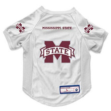 Little Earth Productions Mississippi State Bulldogs White Pet Stretch Jersey