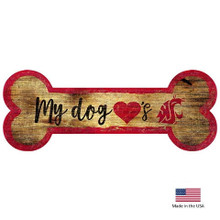Fan Creations Washington State Cougars Distressed Dog Bone Wooden Sign