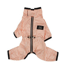 Puppy Angel Magagio Check Dog Raincoat Overalls - Pink