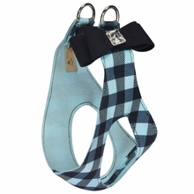 Tiffi Blue Gingham Black Big Bow Step In Harness - Custom