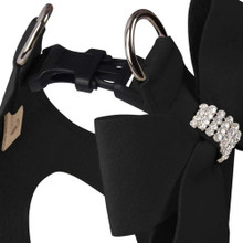 Susan Lanci Custom - Black Nouveau Bow Dog Harness - Stardust or not 