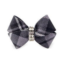 Susan Lanci Designs Charcoal Plaid Nouveau Bow Hair Bow Barrette