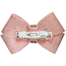 Susan Lanci Designs Glitzerati Pink Nouveau Bow Hair Bow Barrette