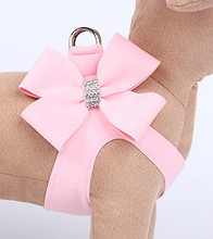 Susan Lanci Puppy Pink Nouveau Bow Step in Dog Harness - IN STOCK