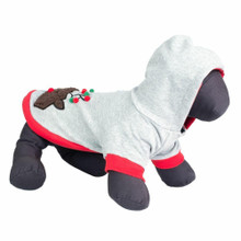 Worthy Dog Pom Pom Reindeer Pullover Pet Dog Hoodie - Small - Big Dog