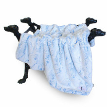 Hello Doggie Designer Whisper Pet Dog Blanket or Throw - Blue Lotus