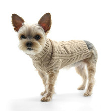 Dogo Pet Beige Cable Knit Dog Sweater