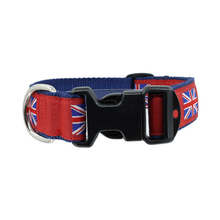 Dog Collar - British Flag - Red - 1 1/4